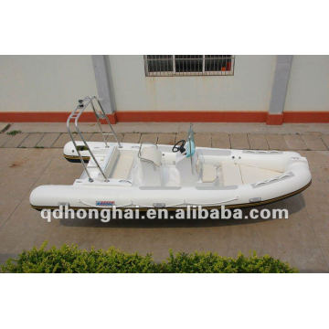 CE rib580 fiberglass with pvc or hypalon inflatable boat